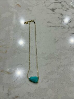 Kendra Scott Gold Necklace with Turquoise Teardrop